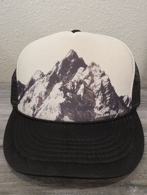 Jackson Hole Wyoming Mountain Print Trucker Hat